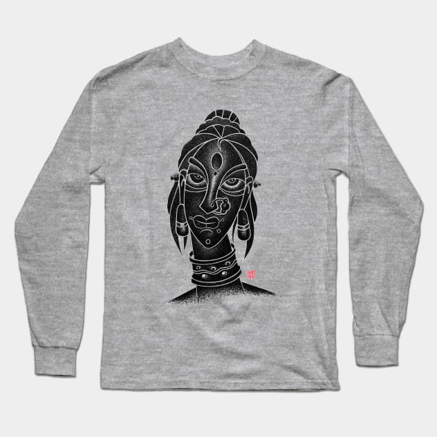 Tribal Lady Long Sleeve T-Shirt by GeeTee